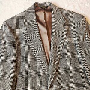 John Clarendon Men's Double-breasted Blazer Glen Plaid Check Sport Classic Coat